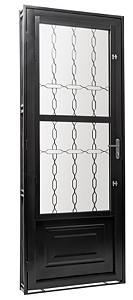 Porta de Aço GOLD Galvanizado Preto Social Direita - 215x85