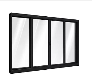 Janela de Alumínio Normatizado 04 folhas preto - 120x180