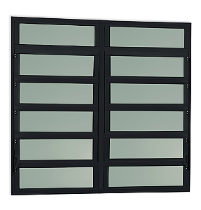 Vitro Basculante de Alumínio Preto Vidro Boreal - 120x120