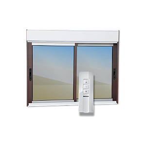 Janela Premium Automatizada com Persiana Integrada Marrom Corten - 100x150