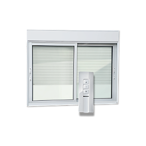 Janela Persiana Integrada Automática Alumínio Branco - 120x150