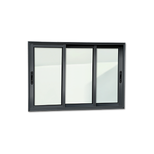 Janela de Alumínio Elite 3 Folhas Moveis Preta - 100x150