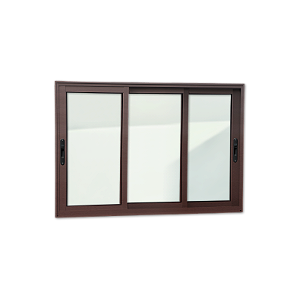 Janela de Alumínio Elite 03 Folhas Moveis Marron Corten - 100x240