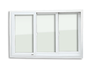 Janela PVC 3 Folhas Móveis Redução Acústica - 100x150