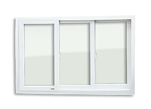 Janela PVC 3 Folhas Móveis Redução Acústica - 120x150