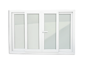 Janela PVC 4 Folhas com Cremona Redução Acústica - 100X240