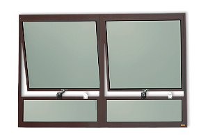 Janela Maxim-Ar 2 Secoes de Alumínio Marrom Corten - 80x120