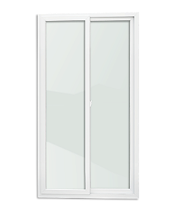 Porta Correr 2 Folhas de Pvc itec com Vidro Temperado - 210x150