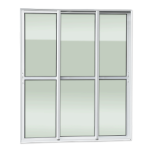 Porta De Correr 3 Folhas Moveis Elite Premium Branca - 210x240