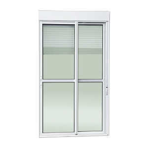 Porta Balcao com Persiana Integrada em Alumínio Branco Maxx - 220X180