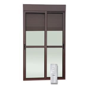Porta Automatica Maxx com Persiana Integrada Marron Corten - 220X120