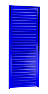 Porta de alumínio palheta Azul maxx Esquerda - 210x80