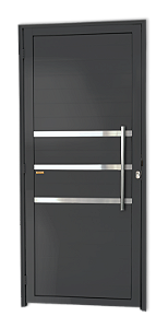 Porta Lambril Com Friso e Puxador Cinza Direita - 210x90