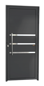 Porta Lambril Com Friso e Puxador Cinza Esquerda - 210x90