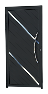 Porta Lambril Duna Com Puxador Preta Direita - 210x90