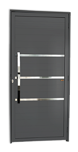 Porta Lambril Friso Evolution Com Puxador Cinza Esquerda - 210x90