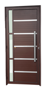 Porta Lambril Miraggio Com Puxador Marrom Direita - 210x100