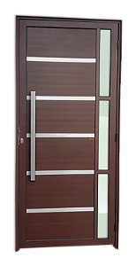 Porta Lambril Miraggio Com Puxador Gold Marrom Esquerda - 210x100