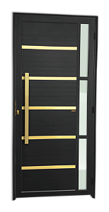 Porta Lambril Miraggio Com Puxador Gold Preto Esquerda - 210x90