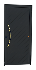 Porta Lambril Savana com Puxador Gold Preta Esquerda - 210x100