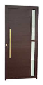 Porta Lambril Visione com Puxador Gold Marrom Esquerda - 210x90