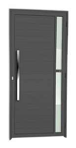 Porta Lambril Visione com Puxador Cinza Esquerda - 210x100