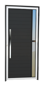 Porta Lambril Visione com Puxador Mix Preto Esquerda - 210x100