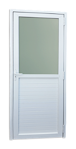 Porta de PVC Acústica Mista Vidro mini Boreal Esquerda - 210x80