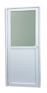 Porta de PVC Acústica Mista Vidro mini Boreal Direita - 210x90