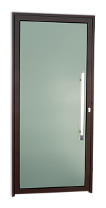 Porta Vidrao Com Puxador Marrom Direita - 210x90