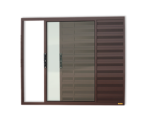 Janela Veneziana Confort 03 Folhas Marrom - 100x100