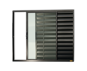 Janela Veneziana Confort 03 Folhas Preto - 120x120