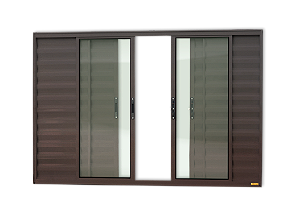 Janela Veneziana Confort 06 Folhas Marrom - 100x120