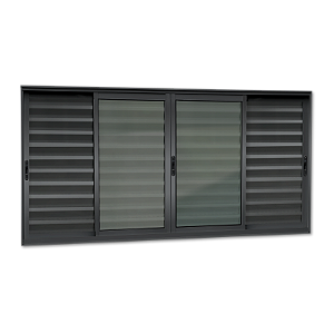 Janela Veneziana Elite 6 Folhas Moveis Preto - 100x150