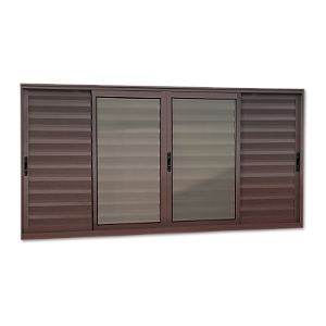 Janela Veneziana Elite 6 Folhas Moveis Marrom Corten - 100x200