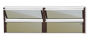 Vitro Basculante Alumínio Plus Marrom Mix Corten - 40x150