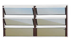 Vitro Basculante Alumínio Plus Preto Mix Branco - 120x240