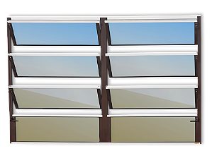 Vitro Basculante de Alumínio Plus Marrom Corten - 80x150