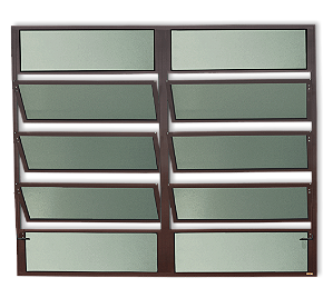Vitro Basculante Alumínio Plus Marrom Corten - 100x120