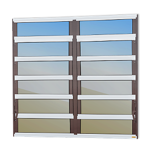 Vitro Basculante Alumínio Premium Marrom Corten - 120x240