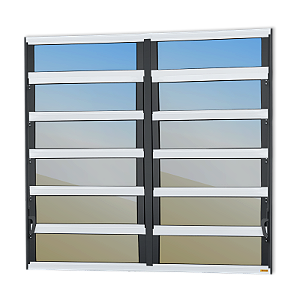 Vitro Basculante Alumínio Premium Preto Mix Branco - 120x240