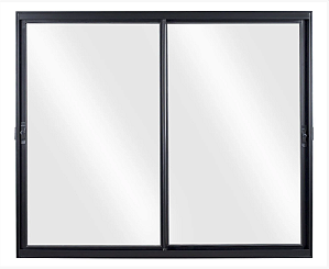Janela de Alumínio Preto 2 Folhas Moveis Normatizada - 100x120