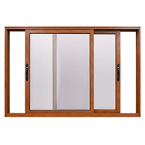 Janela de Alumínio Maxx 2 Folhas Madeiro - 100x120