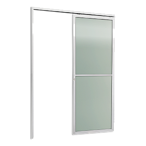 Porta De Correr Suspensa Vidro Esquerda Branco - 210X70