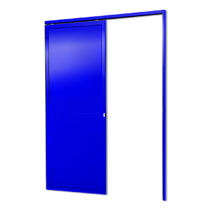 Porta De Correr Suspensa Lambril Azul Direita - 210X70