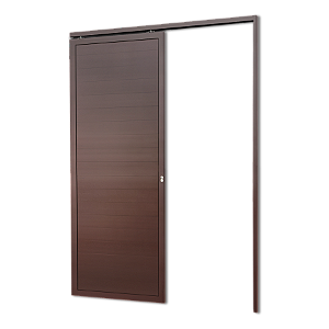Porta De Correr Suspensa Lambril Marrom Corten Direita - 210X80