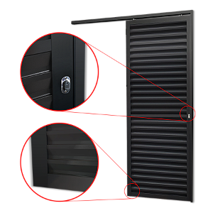 Porta de Correr Suspensa Alumínio Maxx Preto Direita - 210X80