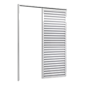 Porta De Correr Suspensa Veneziana Branco Esquerda - 210X100