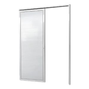 Porta De Correr Suspensa Lambril Branco Direita - 210X100