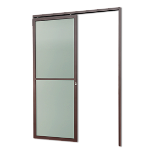 Porta De Correr Suspensa com Vidro Marrom Direita - 210X100
